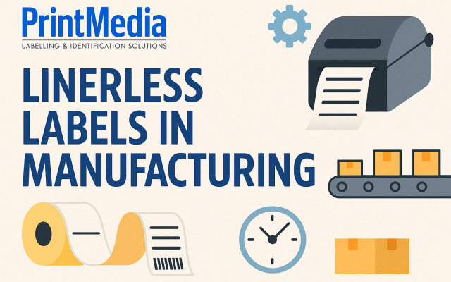 Linerless Labels in Manufacturing Image
