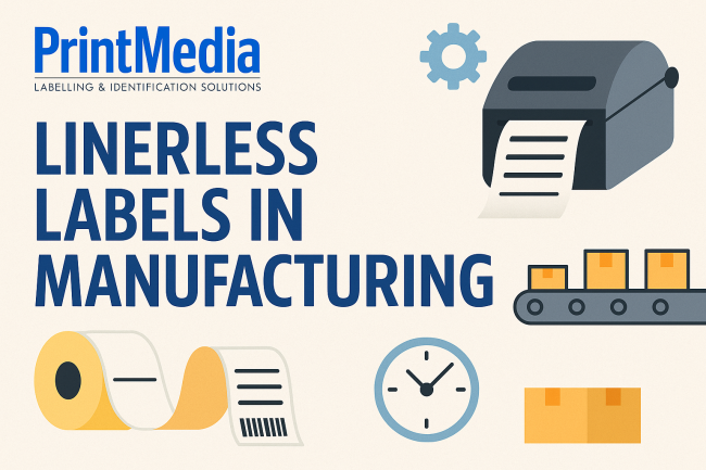Linerless Labels in Manufacturing Image